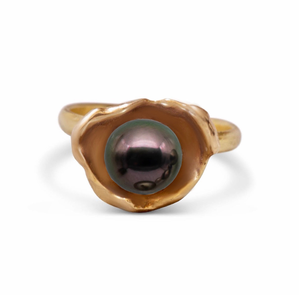 Black Tahitian Pearl Watercast Oyster Ring Benefitting Gun Safety