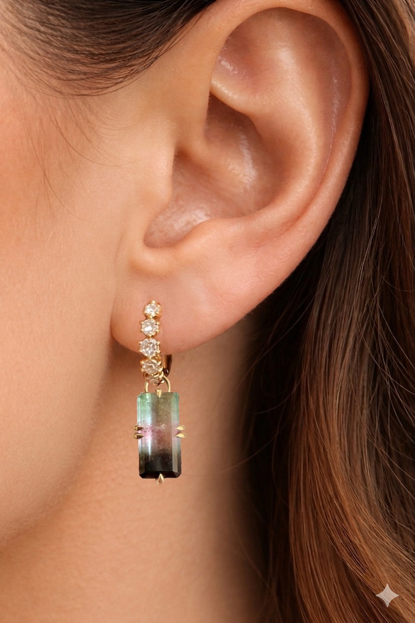 Tricolor Tourmaline Charms