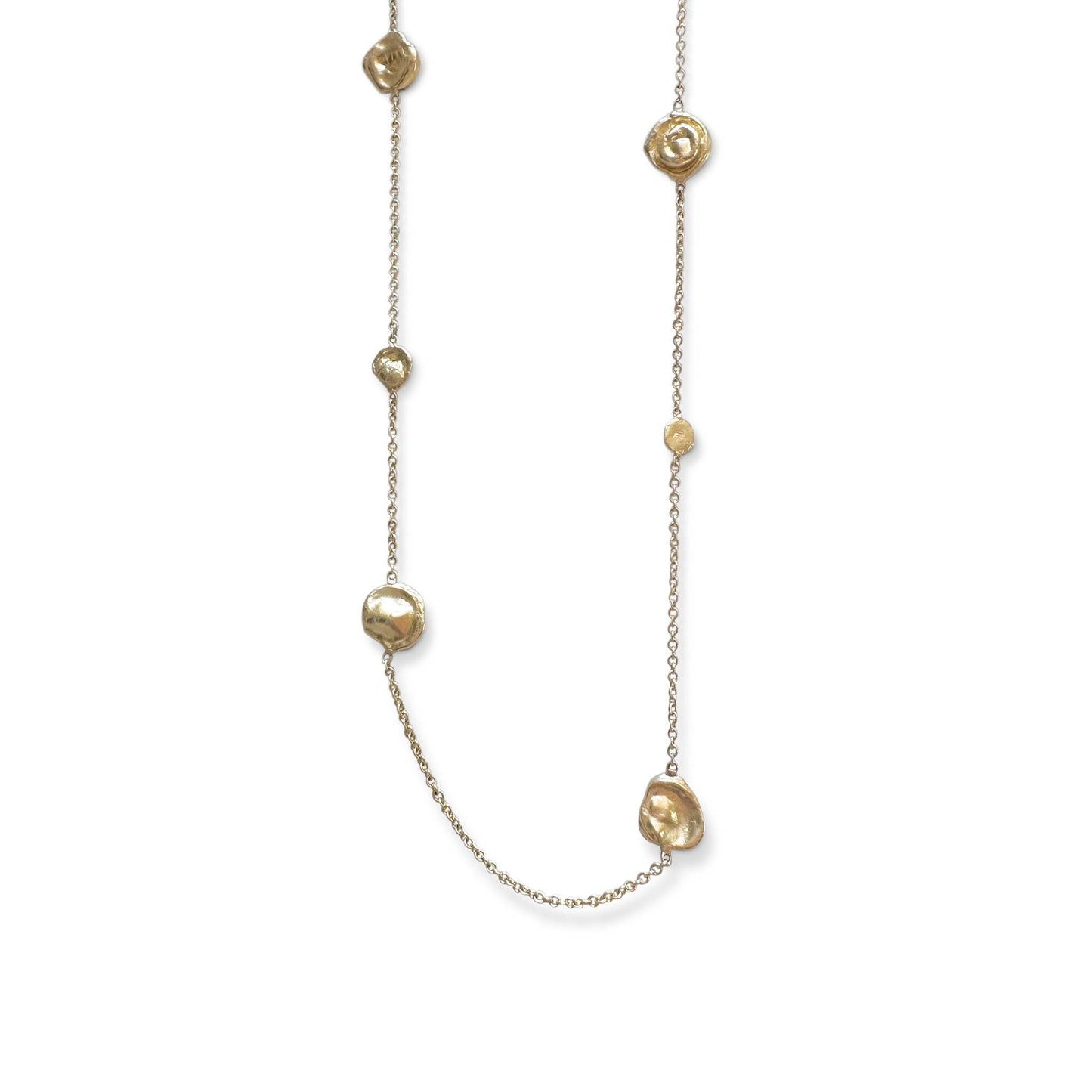 Gold Watercast Station Necklace