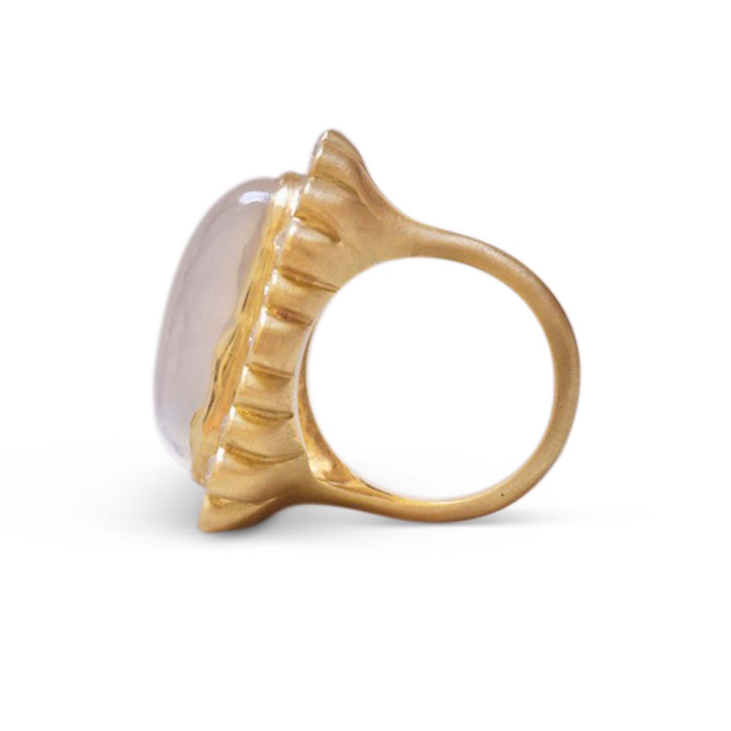 Moonstone and Rose Cut Diamond Cocktail Ring