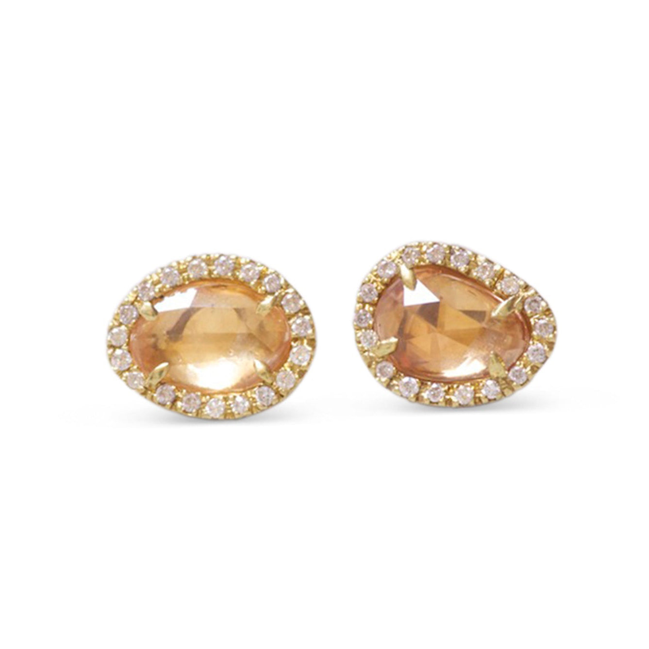 Yellow Rose Cut Sapphire Earrings