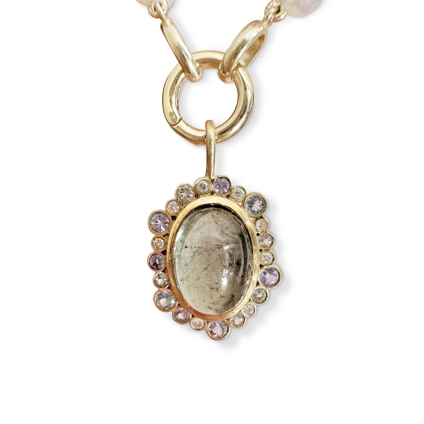Dark Sage Tourmaline Pendant