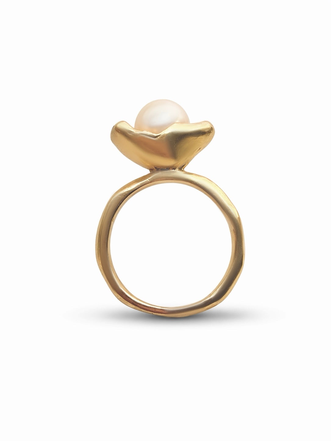 Gold Watercast Oyster Ring