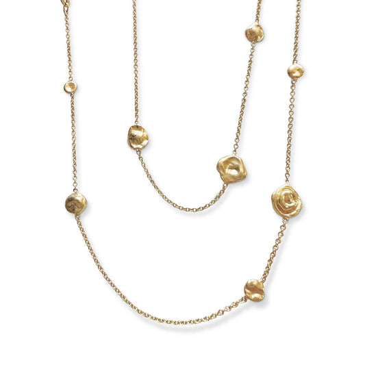 Gold Watercast Station Necklace