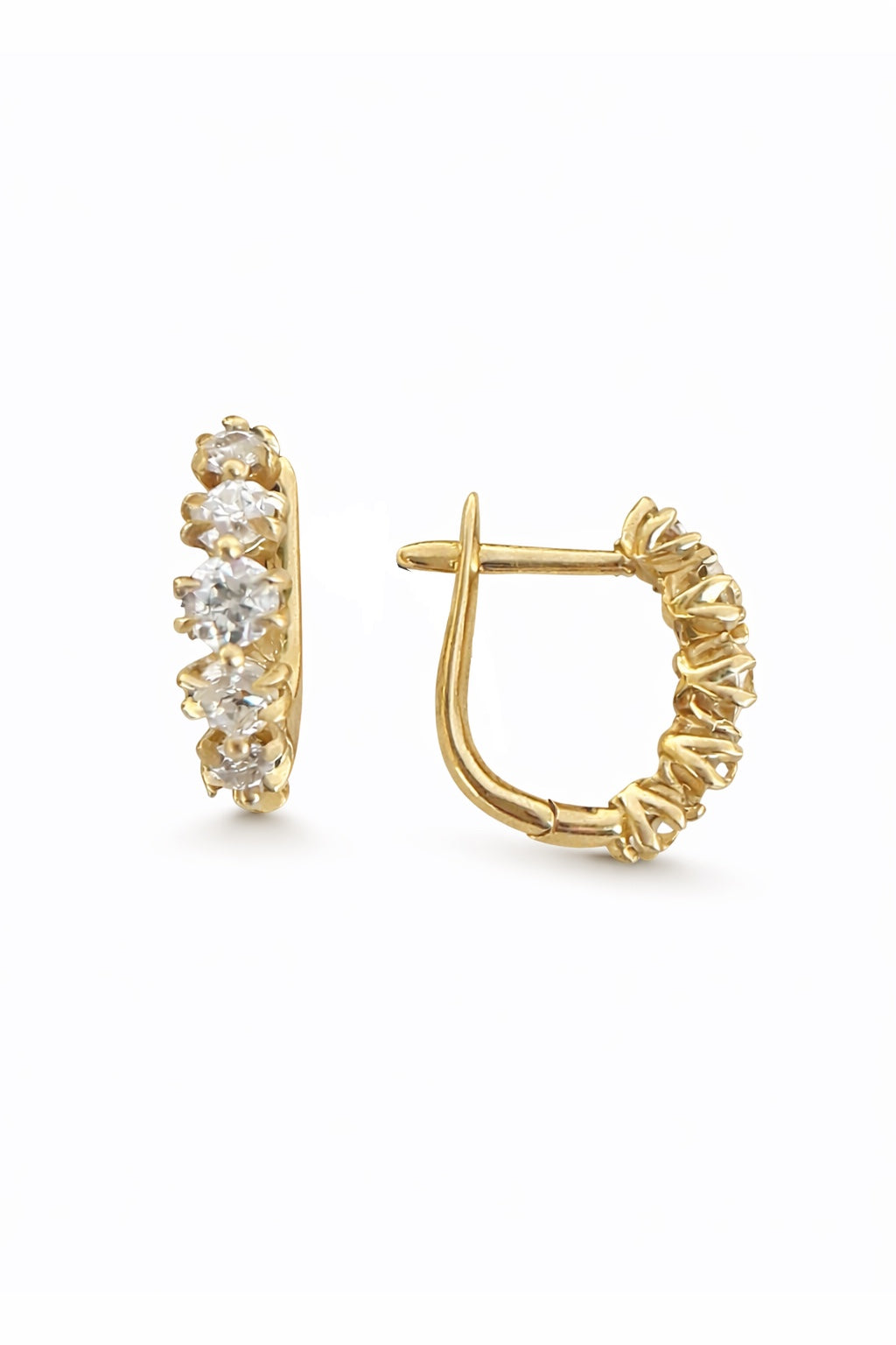 Foundation Earrings - Antique Diamond Huggie Hoops