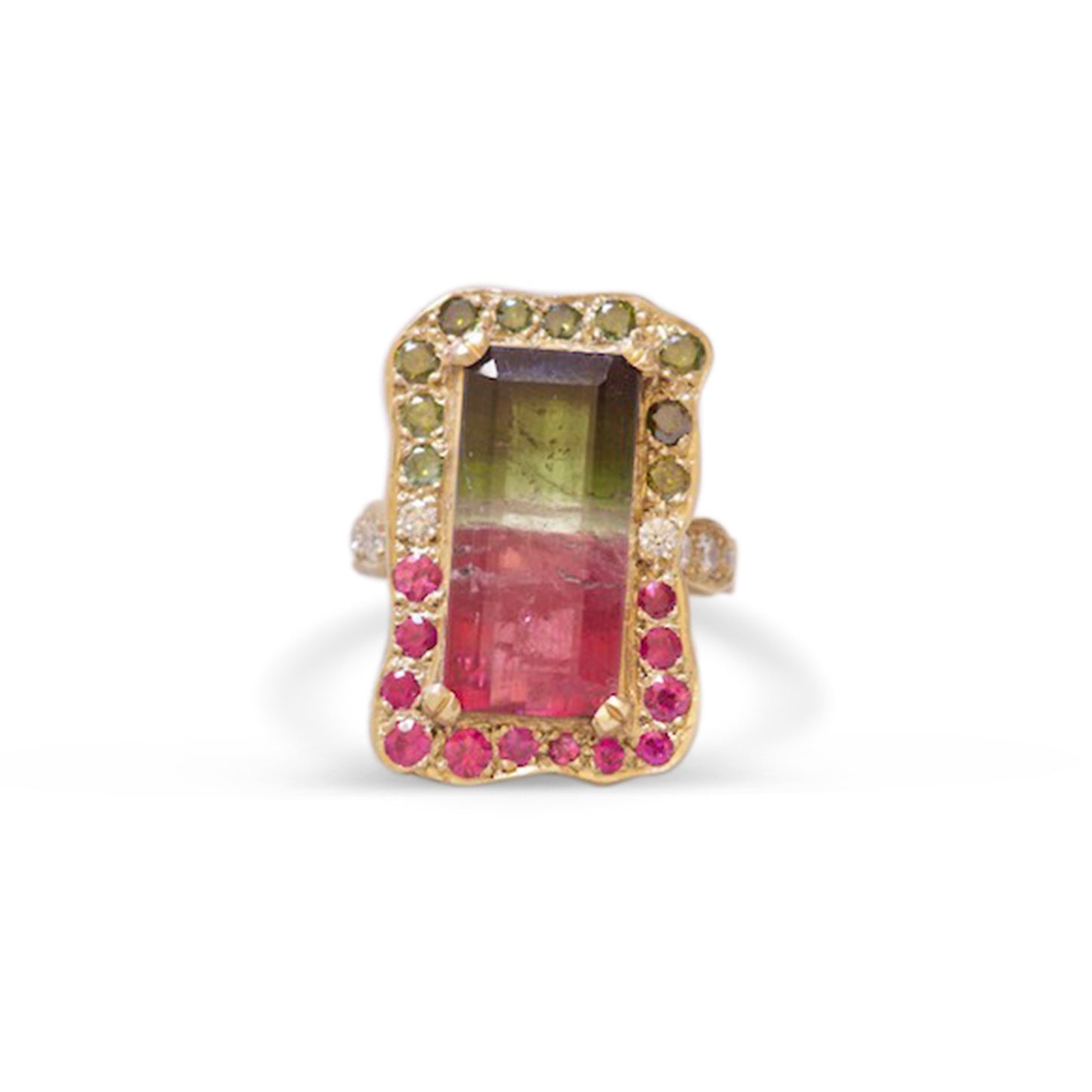 Tri-Color Tourmaline Cocktail Ring