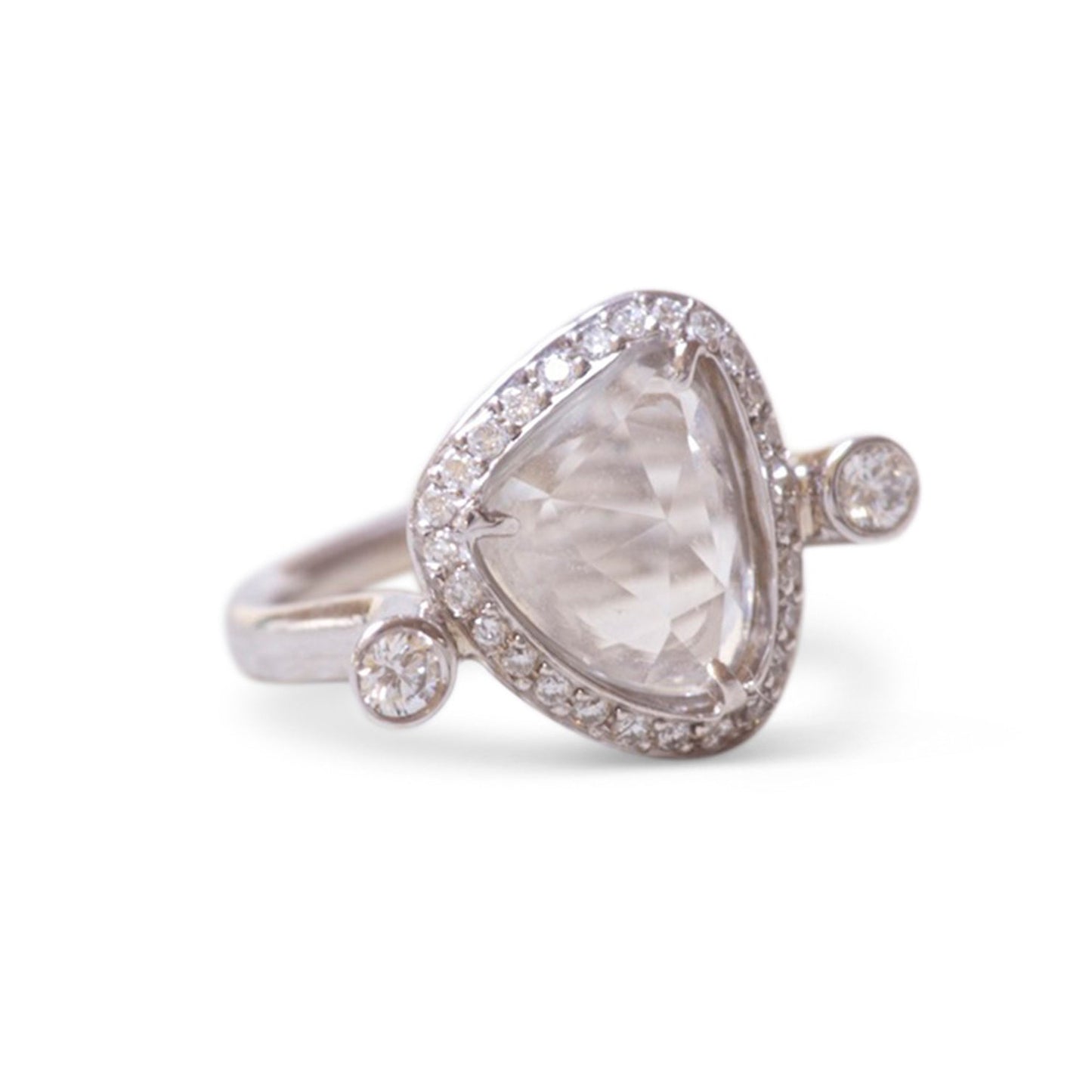 White Sapphire and Diamond Ring